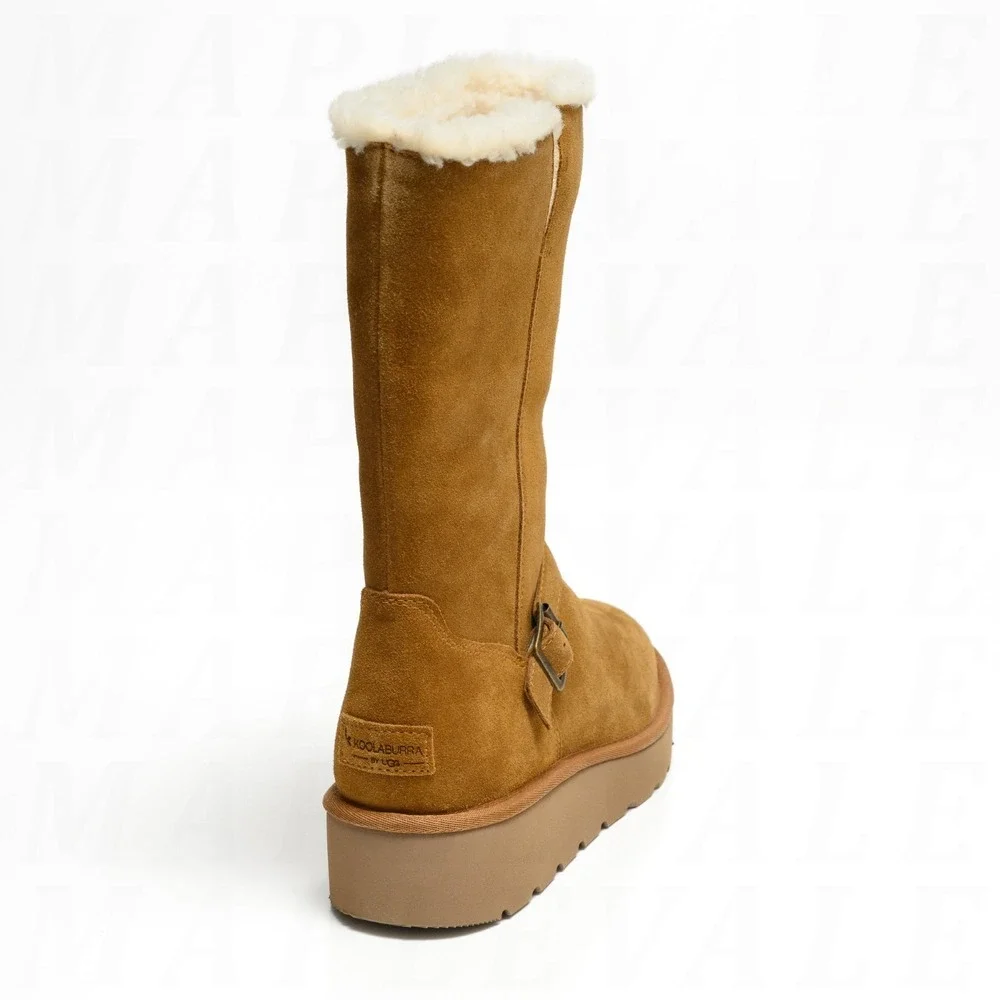 Koolaburra by UGG Kelissa Tall Boots Womens Sz 10 Chestnut Suede Leather 1145874